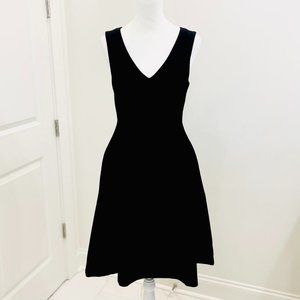 Banana Republic V Neck Black Fit and Flare dress LBD - size 2